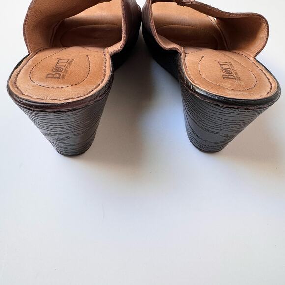 Born Hand Crafted Footwear Partial Leather Mini Wedges Women's 8M - Picture 8 of 10